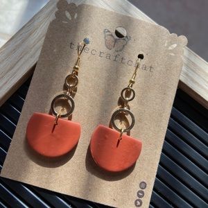 Red polymer clay earrings